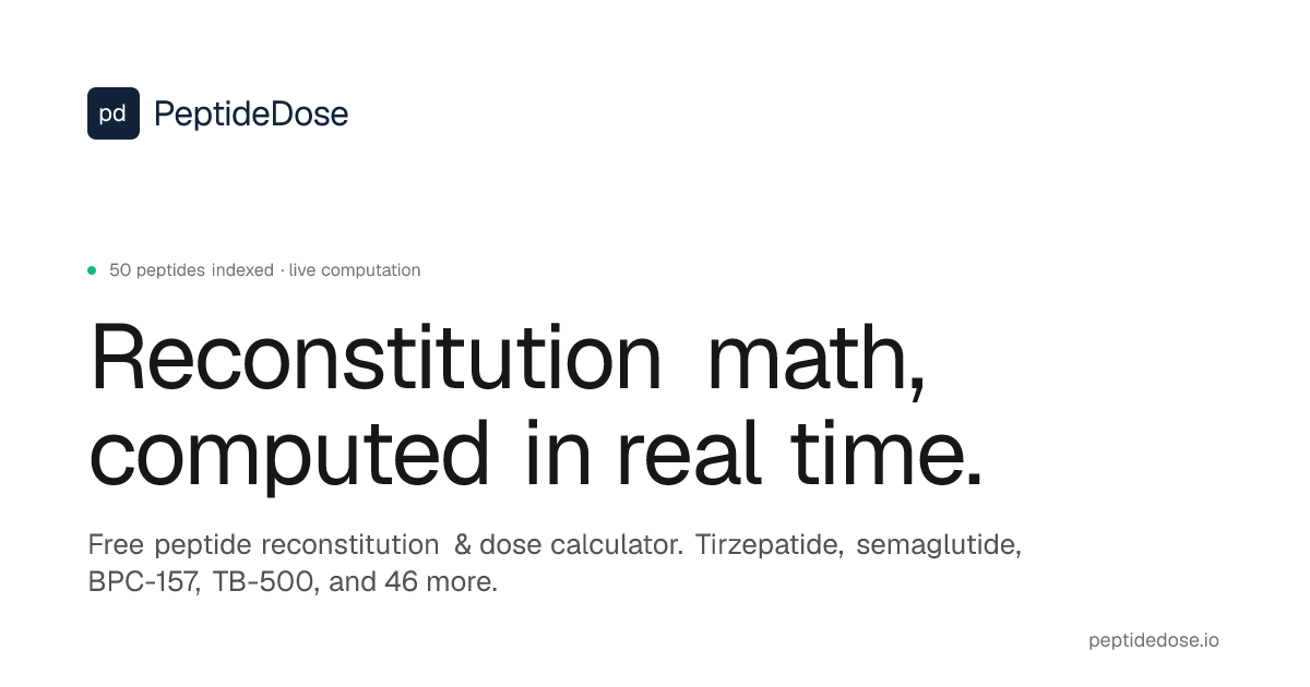 Peptide Library  Calculators for 50+ Peptides | PeptideDose
